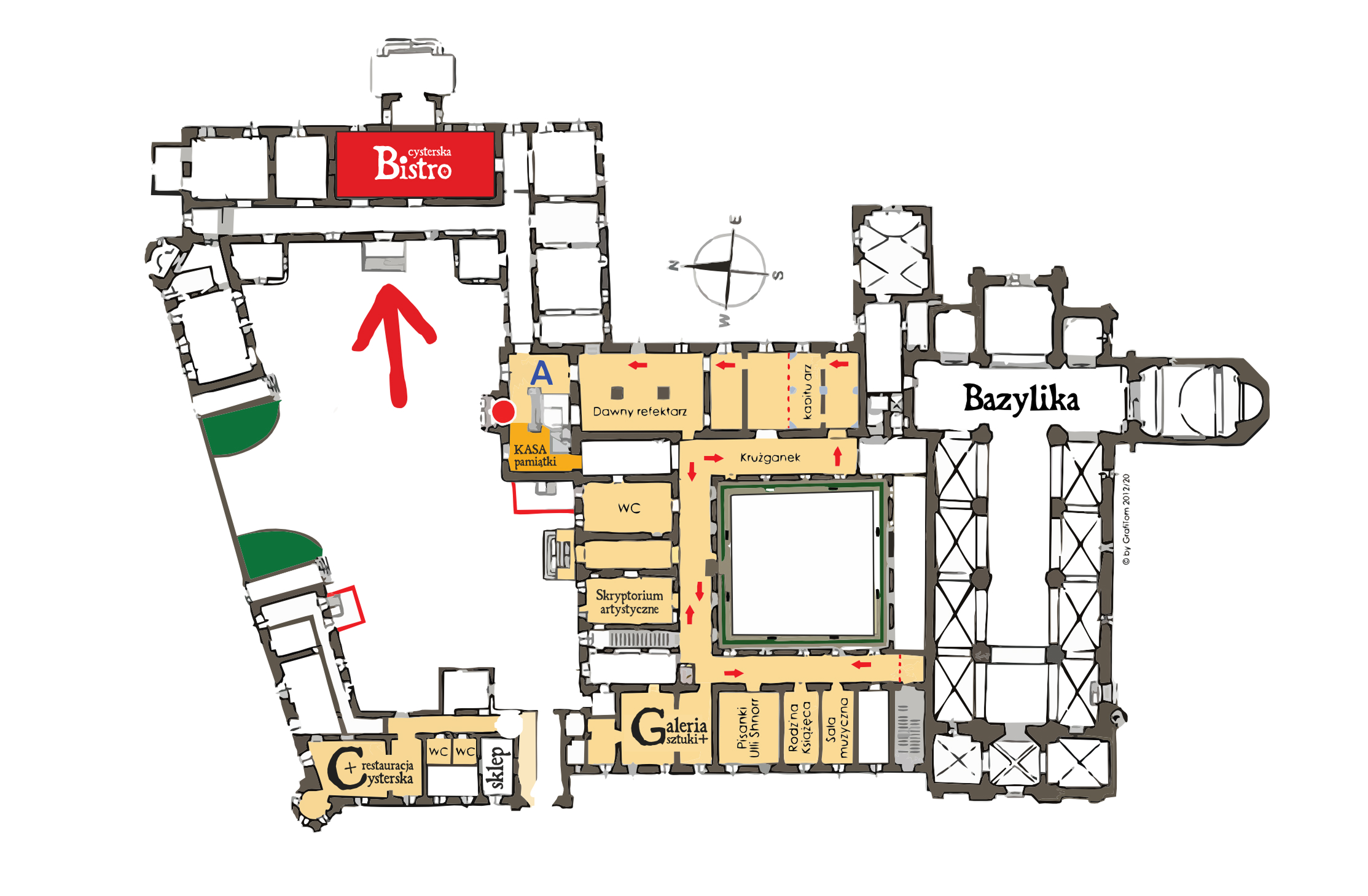 mapa bistro &ndash; Restauracja Cysterska